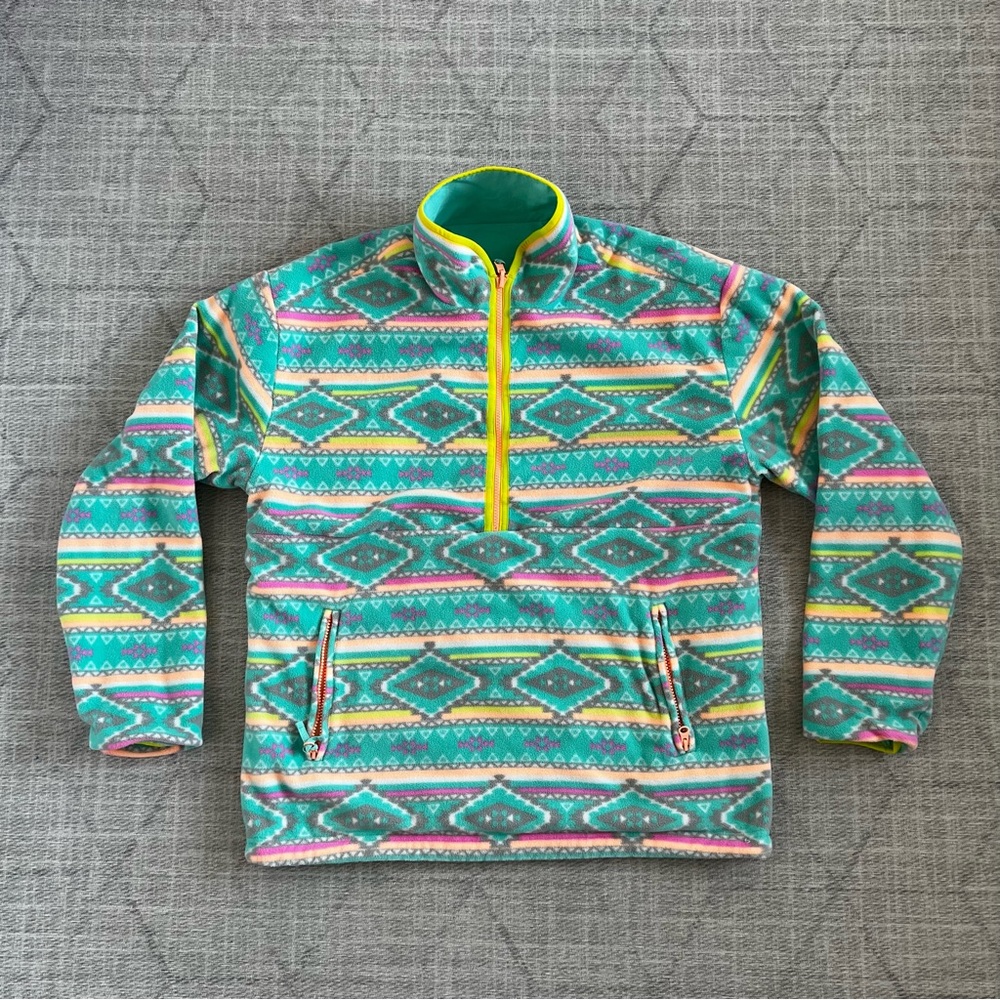 Chubbs Chubbies Men’s Blue/Pink Reversible Windbreaker/Fleece Half Zip Pullover